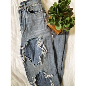 Urban Outfitters Distressed High Waisted Mom Jeans